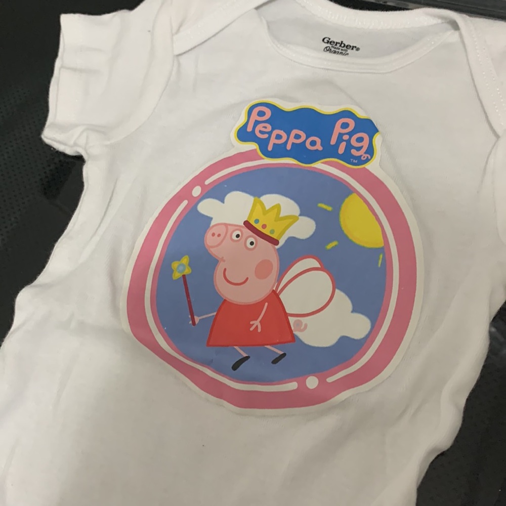 Peppa pig girls onesie 12 month custom print order from Etsy